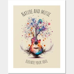 Acoustic Guitar Tree of Life |Gift for Guitar Player | Nature Guitarist | Motivational quotes Posters and Art